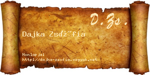 Dajka Zsófia névjegykártya
