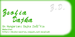 zsofia dajka business card